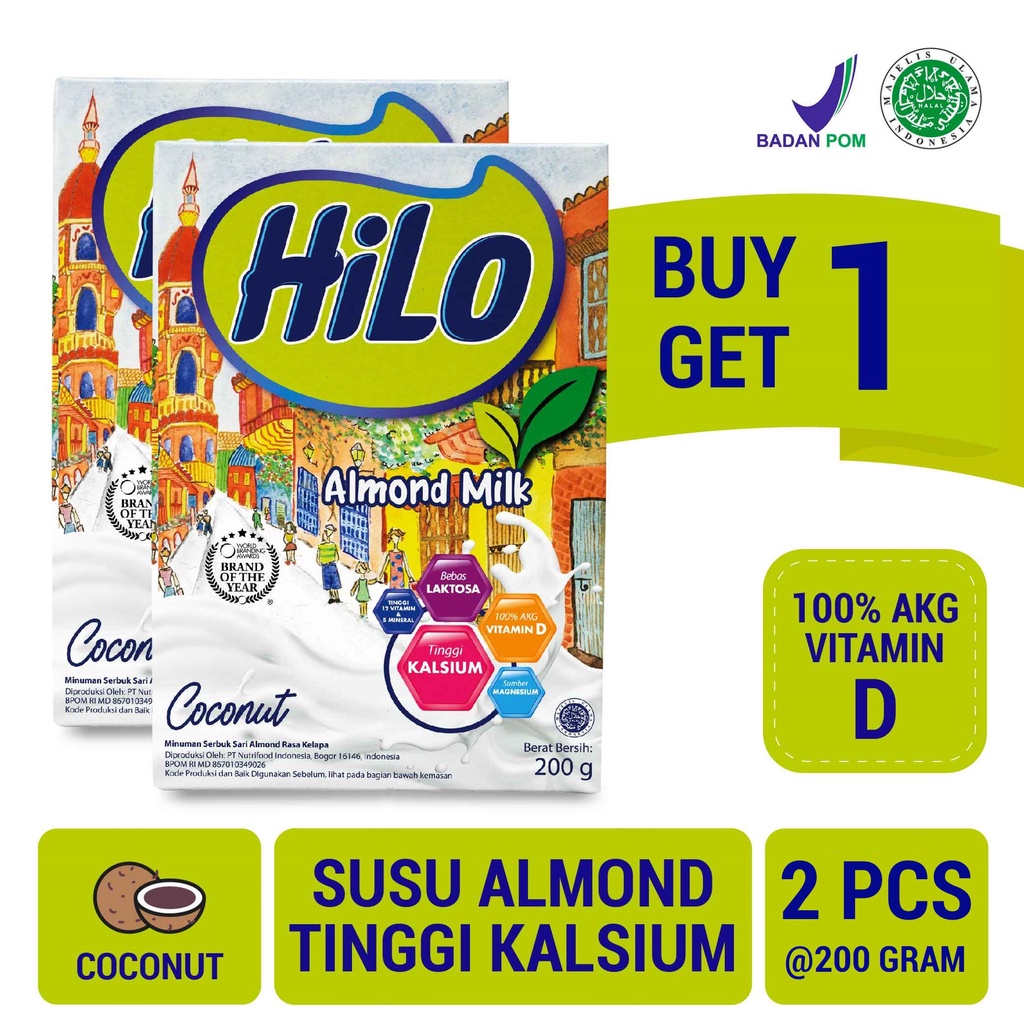 

HiLo Almond Milk Coconut 200 gram - Susu Nabati Tinggi Kalsium