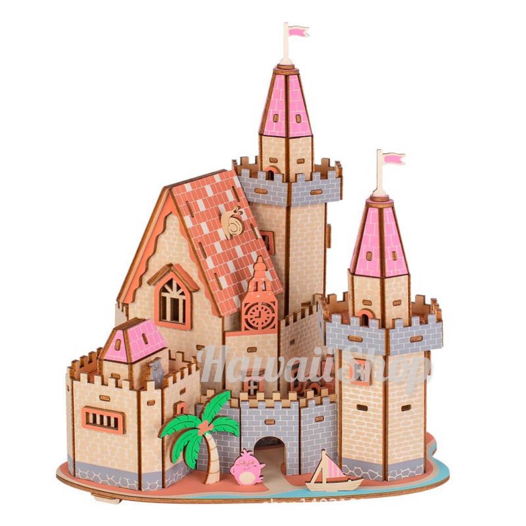 Puzzle 3D DIY bahan kayu model Princess HD09 HD08 mainan puzzle edukasi anak (kado dan pajangan)