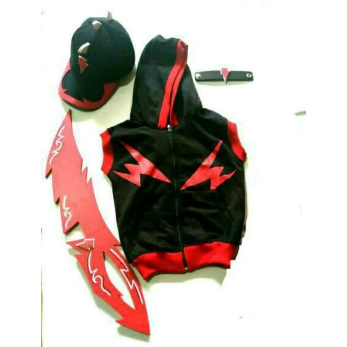 Boboiboy Halilintar (pedang+Baju panjang +Celana panjang+Topi+Gelang)