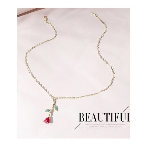 LRC Kalung Fashion Oil Painting Flower Necklace Y65228