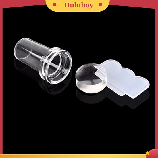 Huluboy Huluboy♡ 2pcs Stamper Scraper Mini Transparan Untuk Transfer Gambar Nail Art Manicure DIY