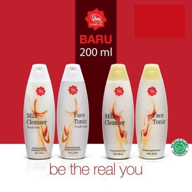 Viva Milk Cleanser-Face Tonic-Air Mawar 200 ML Pembersih dan penyegar toner ( Ukuran Besar ) (VH)