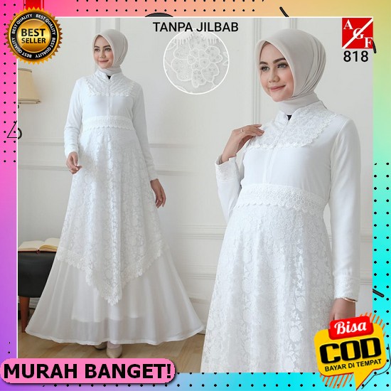 Gamis Wanita Remaja Maxy Aliska Terbaru 2022 Lebaran Bhn Crepe Games Model Kekinian Pesta Kondangan 