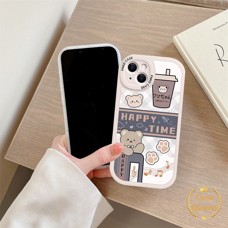 Soft Case Silikon TPU Tebal Motif Kartun Beruang Untuk IPhone 7 8 Plus 11 12 13 Pro MAX 6 6s Plus XR XS MAX X SE 2020