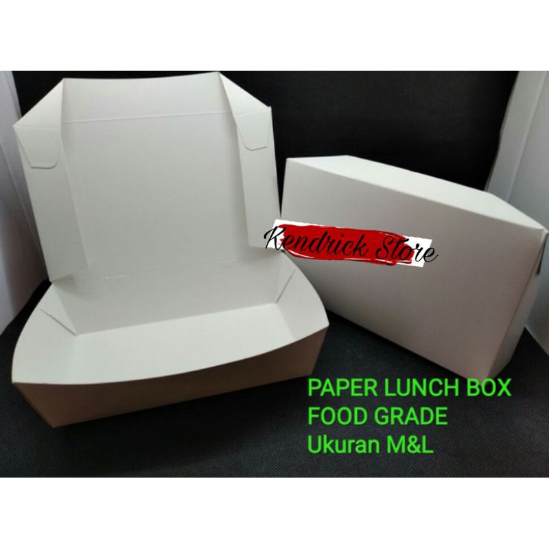 PAPER LUNCH BOX PAPER BOX BOX KERTAS UK L FOOD GRADE ISI 50 PCS
