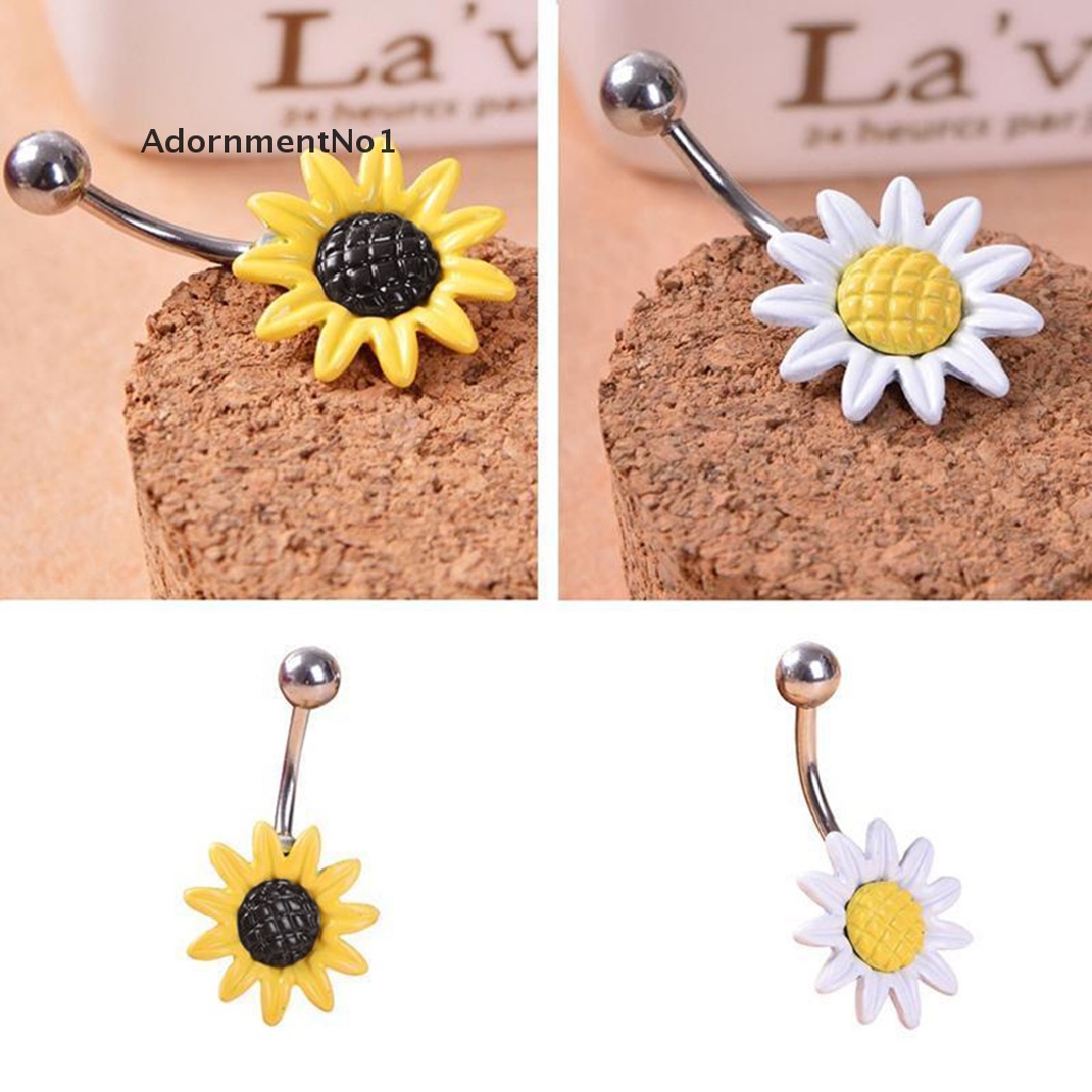 (AdornmentNo1) Anting Tindik Perut / Pusar Model Bunga Daisy Untuk Wanita