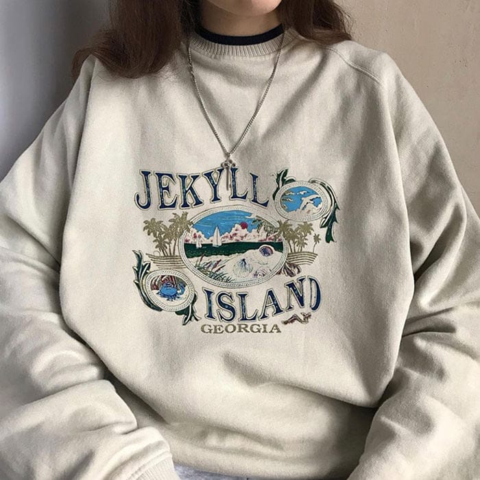 SWEATER WANITA PRIA JEKYLL ISLAND SIZE M - XXL SWEATER UNISEX TEBAL