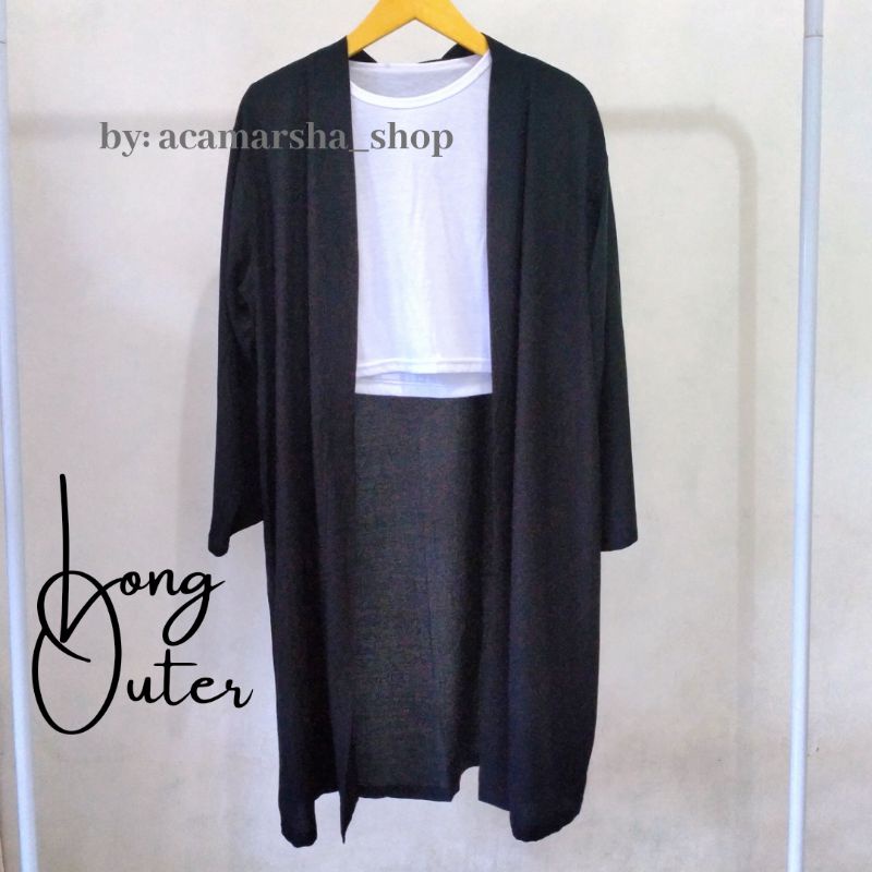 LONG CARDIGAN RAYON POLOS / LONG OUTER POLOS / OUTER PANJANG POLOS