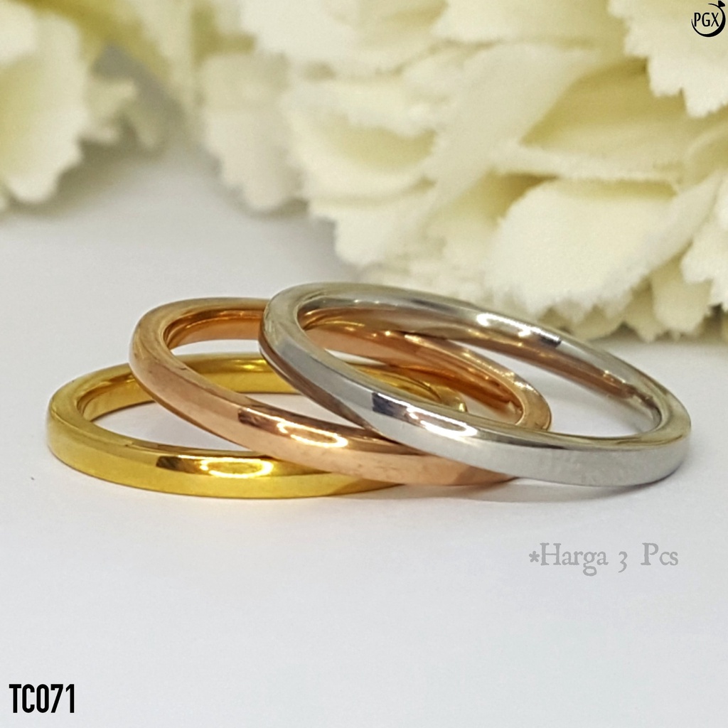 PGX Cincin Titanium Couple Tunangan Aksesoris Fashion Perhiasan Anti Karat - TC071