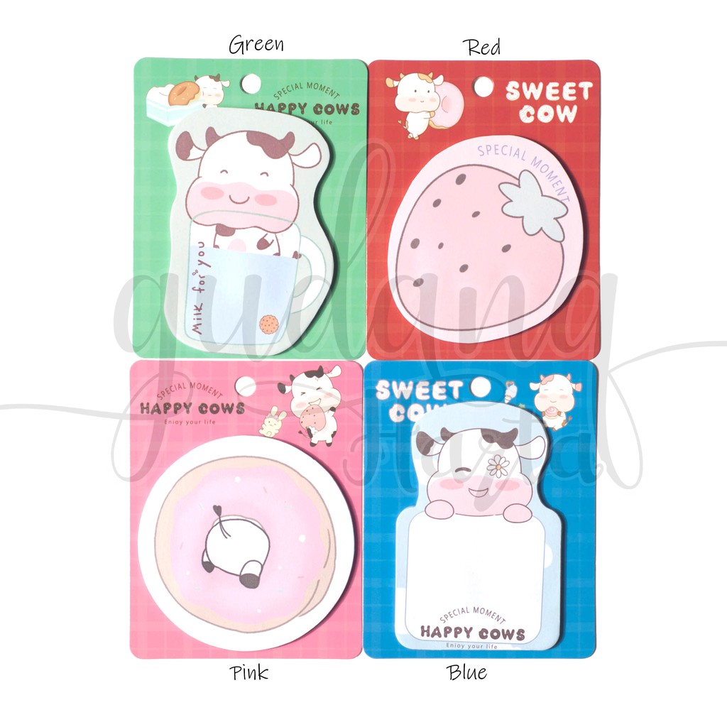 Sticky Notes Sapi Donat Notes Sweet Cow Memo Unik Lucu DIY Scrapbook GH 301392