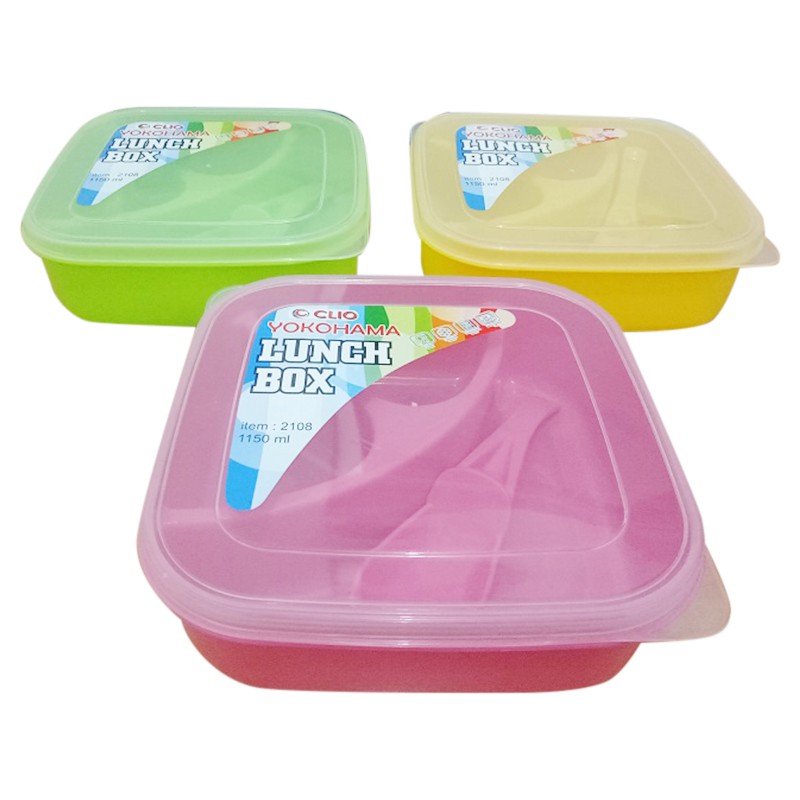 Kotak Bekal Makanan Clio YOKOHAMA isi 1 pcs Lunch Box Sekolah / Tempat Makan Kotak Makan Katering / Souvenir Ultah