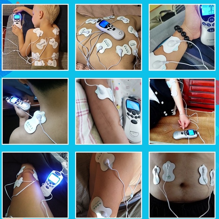 Alat Terapi Akupuntur Listrik membantu Penderitaan Stroke / Stork Pemulihan Meredakan Lelah Pegal Aman untuk Orang Tua Muda Anak Alat pijat listrik EMS Electric Therapy Massager Body Acupuncture Massage Electro Pulse Muslce Stimulator 4 Electrode Patches