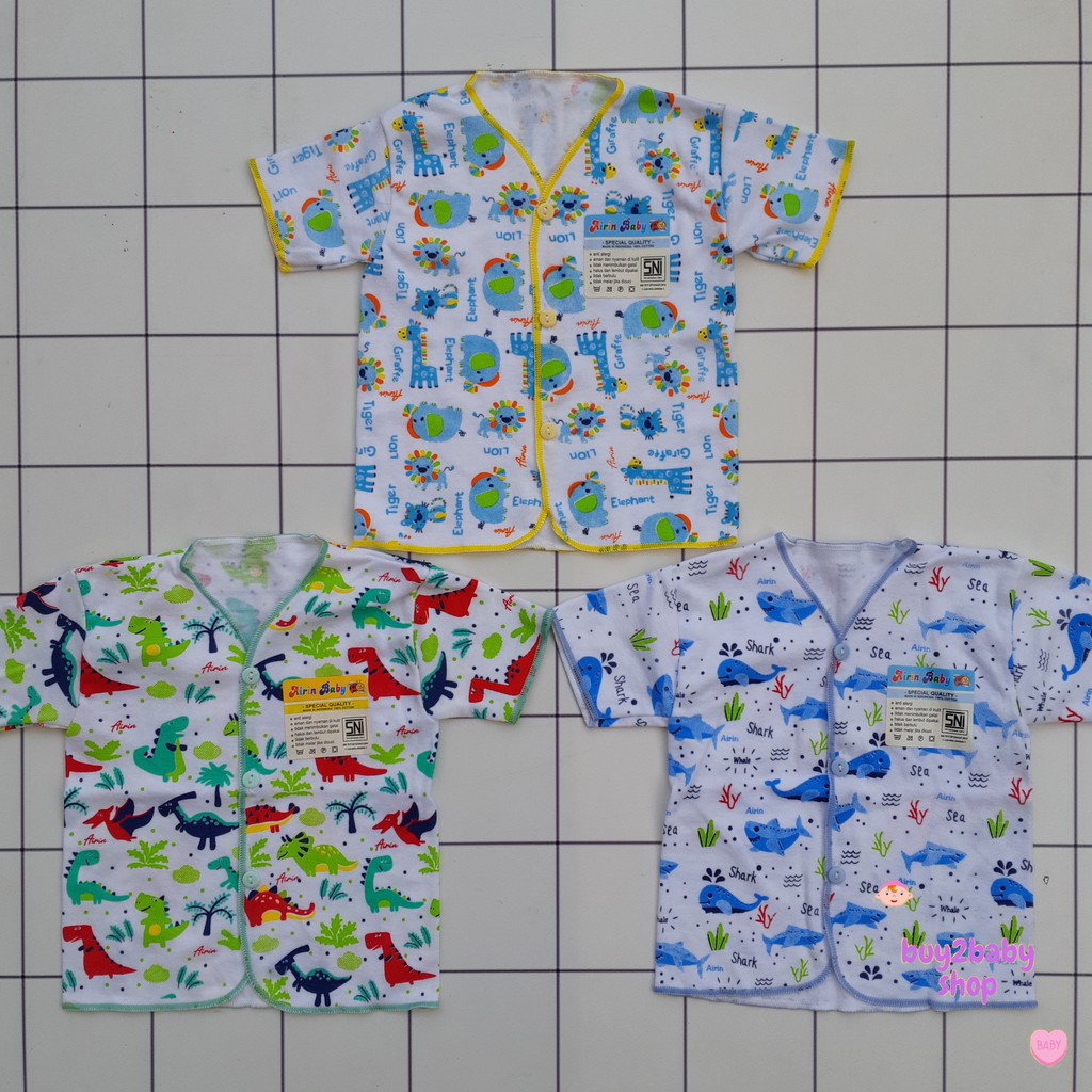 Piyama pendek bayi Animal Series Little Smart Airin Baby 0-3 Bulan 3 PCS