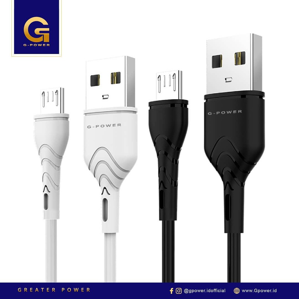 GPOWER CABLE DATA U11 (MICRO USB) with Support 2.4A Quick Charge, Fast Transmission GARANSI 1 TAHUN