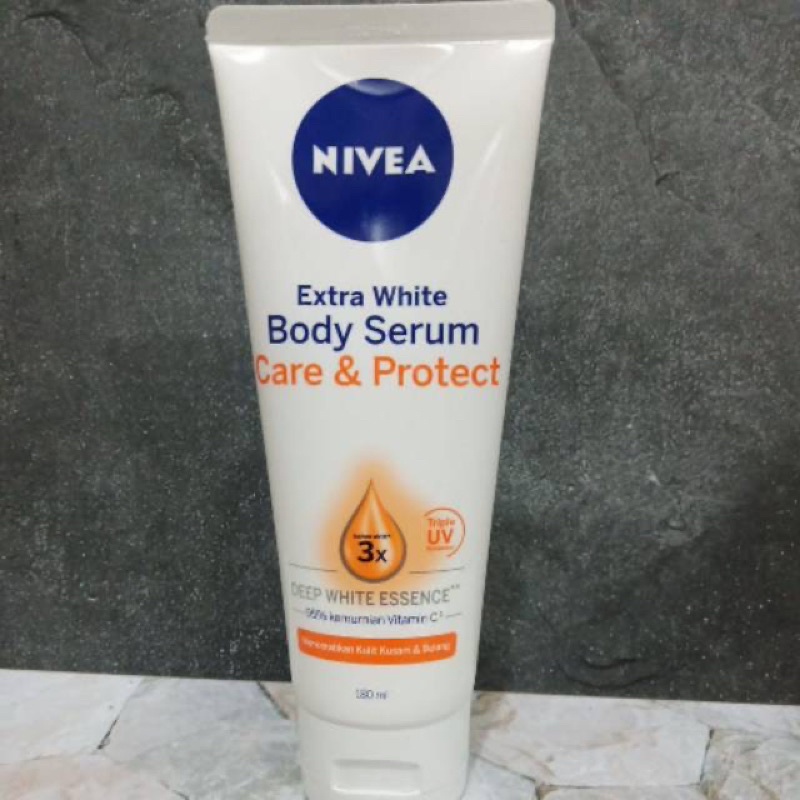 Bisa COD - NIVEA Body Lotion &amp; Serum Extra White Repair &amp; Protect SPF15 200 ml