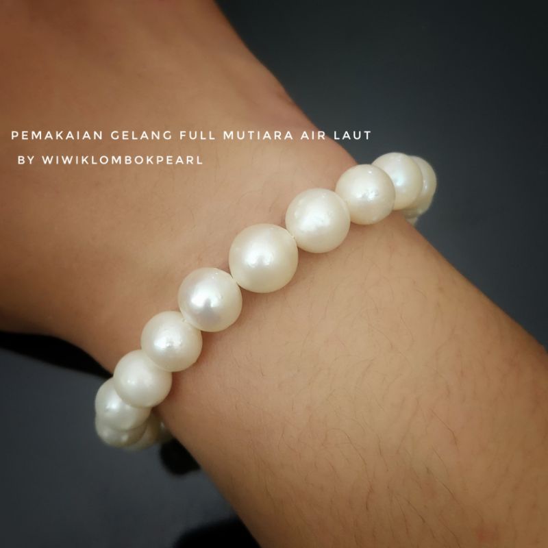Gelang mutiara air laut ORI Asli lombok bersertifikat Gelang mutiara air laut asli Aksesoris mutiara