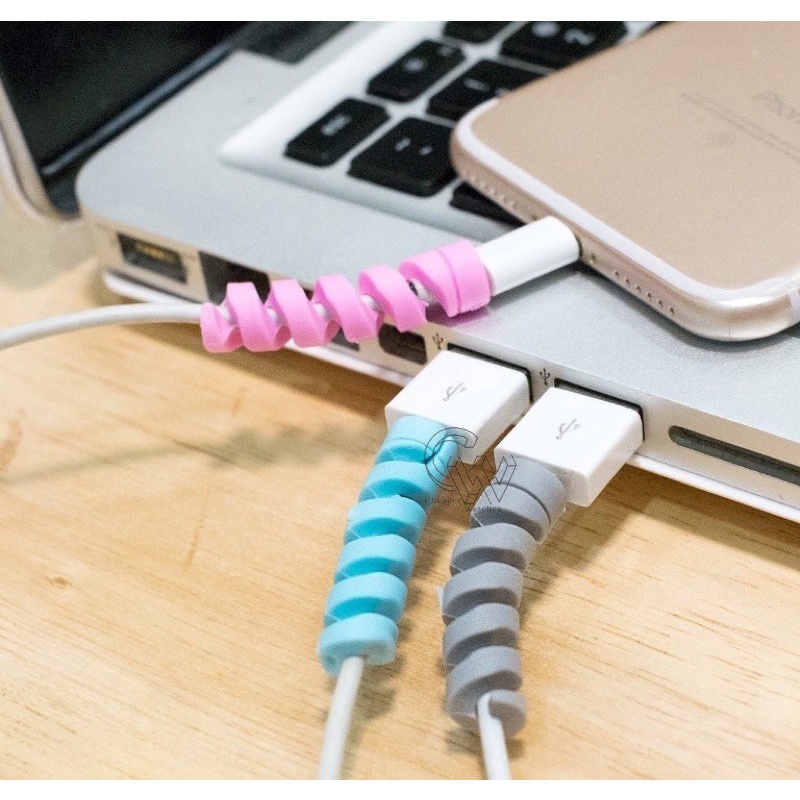 Cheaper-Pelindung UJUNG Kabel Spiral Polos / Cable Saver Twist Polos /  pelindung kabel charger Termurah