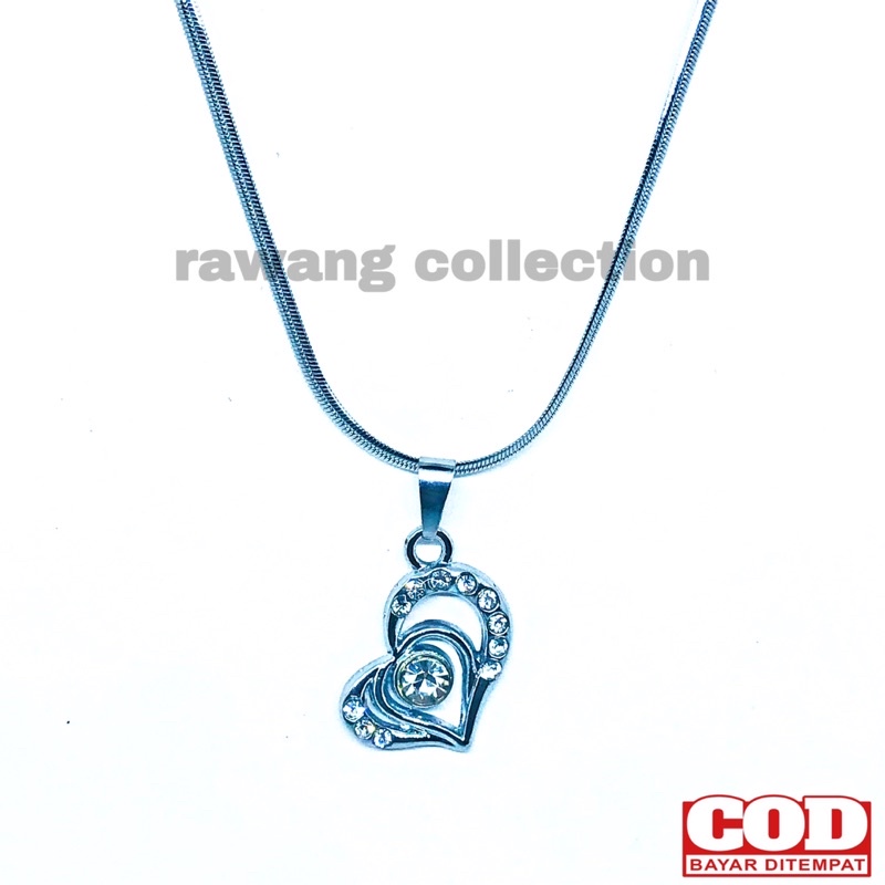 kalung fashion wanita plus liontin love permata 1