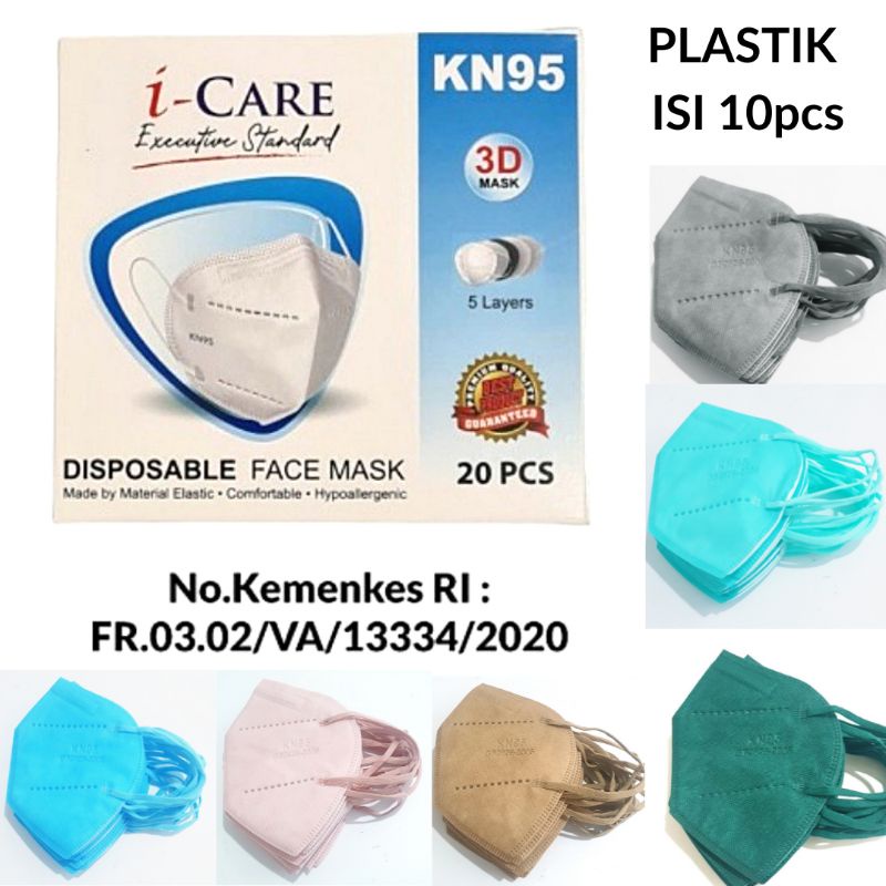 Masker KN95 ICARE 5PLY ISI 10PCS EARLOOP ICARE ORIGINAL