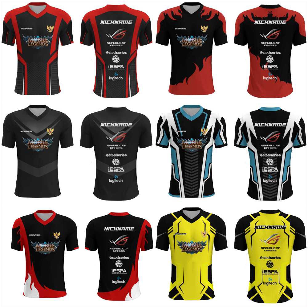 Baju Kaos Jersey Gaming Mobile Legends 50 Printing Custom