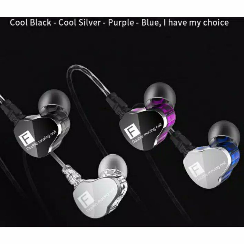 QKZ CK9 earphone DUAL DRIVER stereo bass music Sport telfon headset mic original