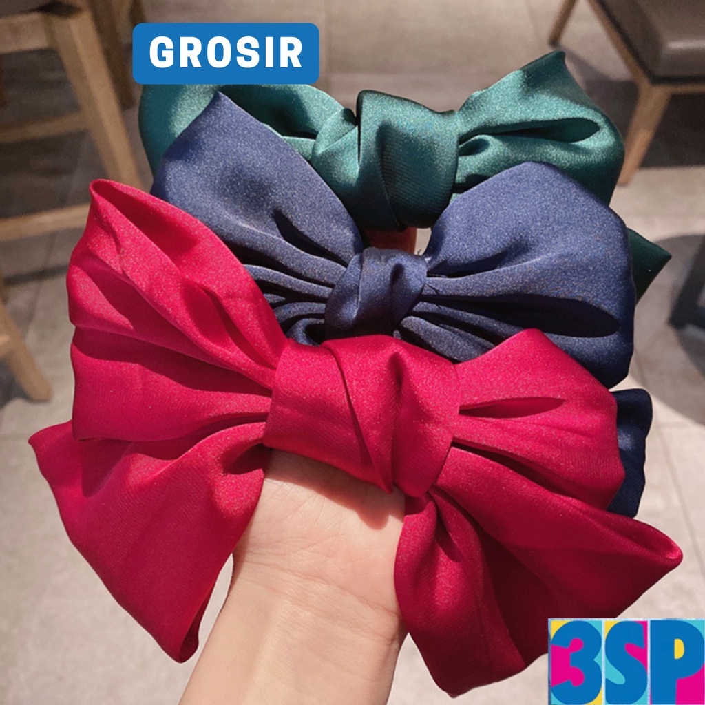 3SP | AC15 Ikat Karet Jepitan Rambut Pita Besar Fashion Korea Aksesoris Rambut Murah Grosir