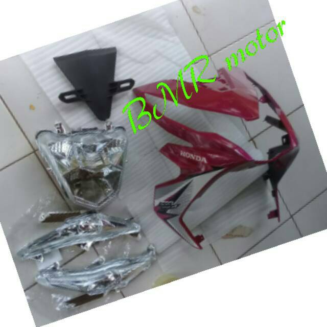 Cover tameng dasi depan full set honda beat fi esp new 2017 pink magenta