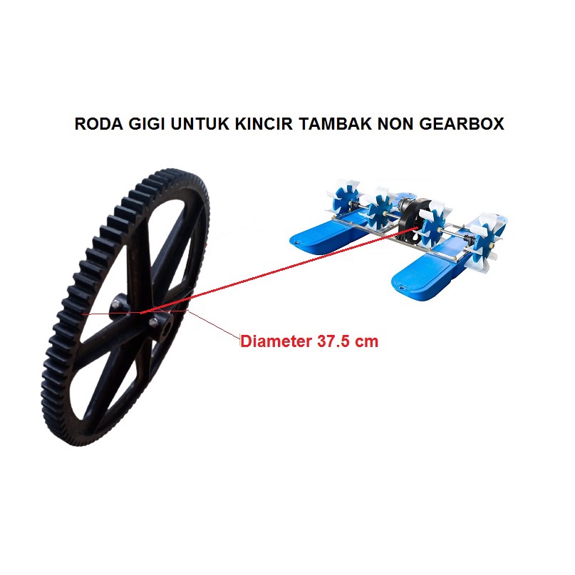 Roda Gigi Untuk Kincir tambak tanpa gearbox - diameter roda 37.5cm