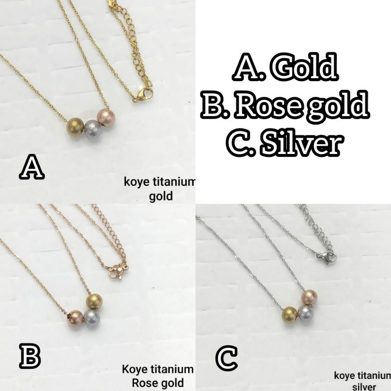 KALUNG TITANIUM LIONTIN BOLA BULAT BULAT TERLARIS