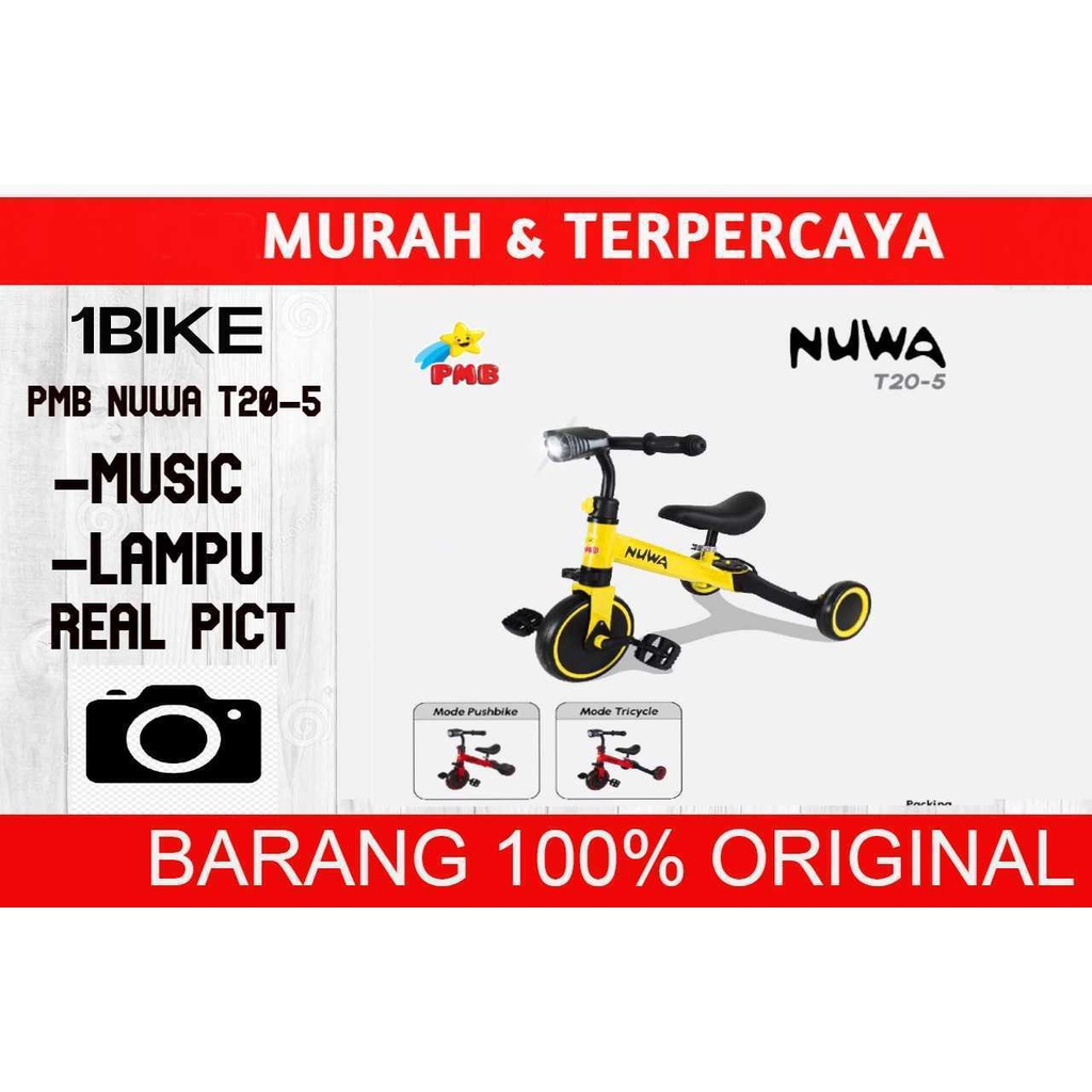 Push Bike Balance Bike PMB NUWA T20-5 T 20 - 5 Tricycle sepeda anak