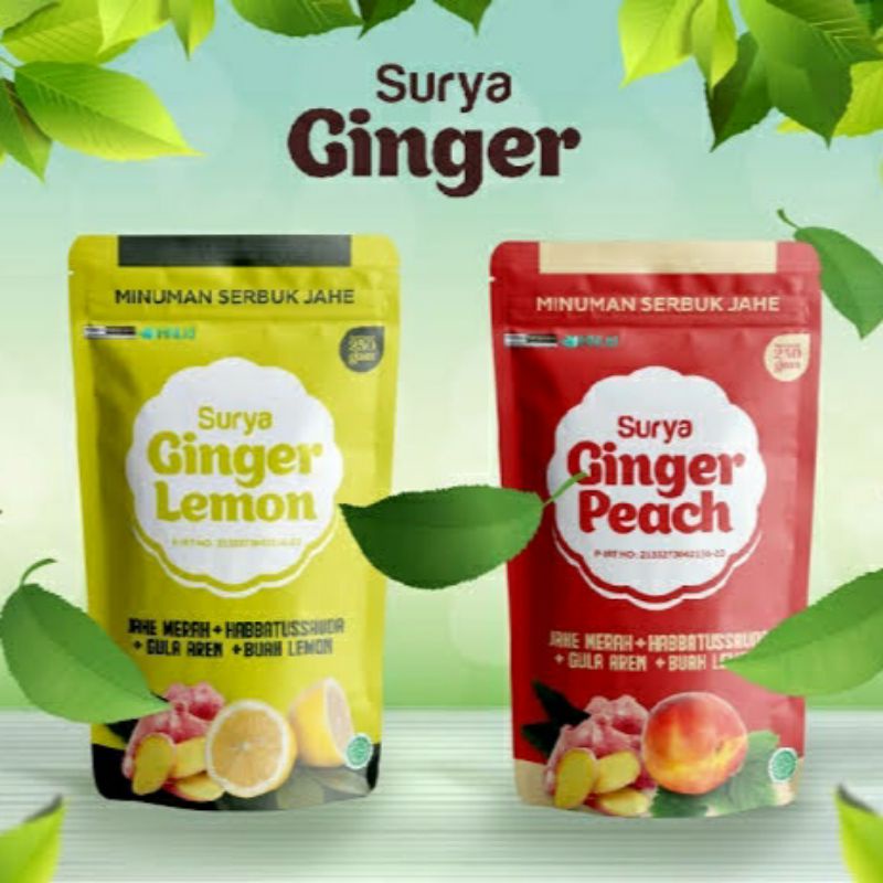 

Jahe Merah SURYA GINGER LEMON & PEACH MERCHANT HNI ORIGINAL 100% HERBAL MINUMAN SERBUK JAHE