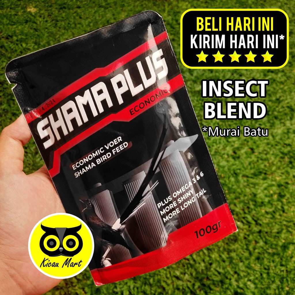 SHAMA PLUS SEMPATI REGULAR PUR VOER PAKAN BURUNG MURAI BATU TROTOL TEPUNG SERANGGA INSECT BLEND SHMRED