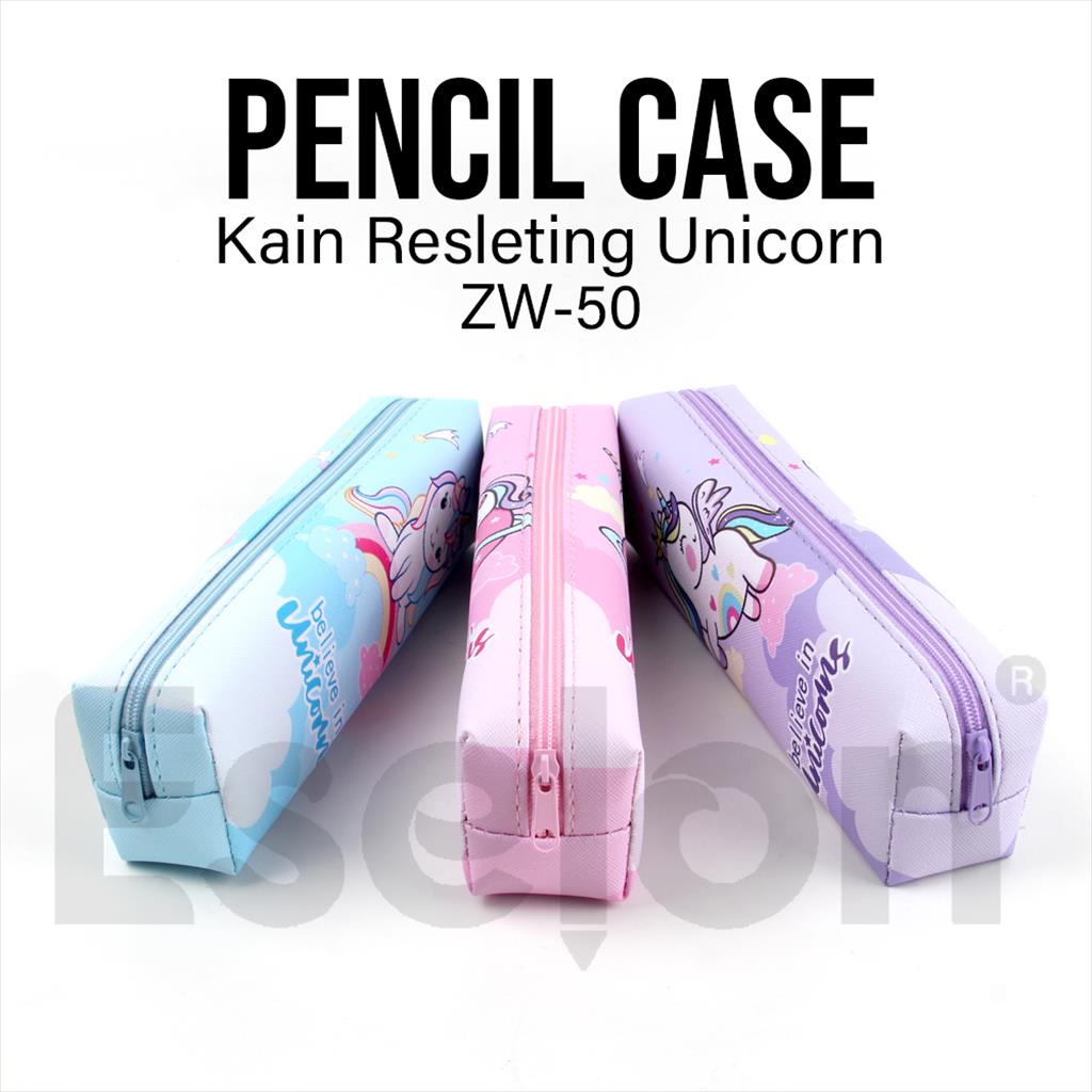 Tempat pensil Kain Unicorn Marvel  ZW50 / kotak pensil resleting ZW50-3