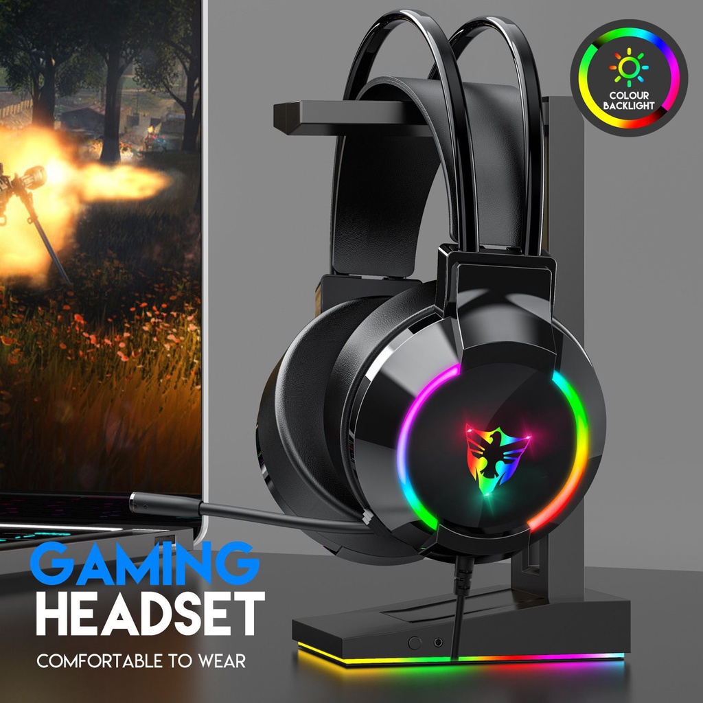 Milang Headset Gaming G606 7.1 Surround Sound Wired RGB Murah