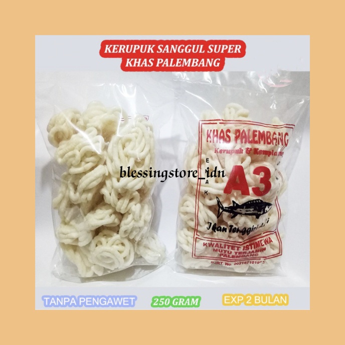 

KERUPUK SANGGUL IKAN TENGGIRI SUPER KEMPLANG KERITING SUPER ASLI PALEMBANG 250GR