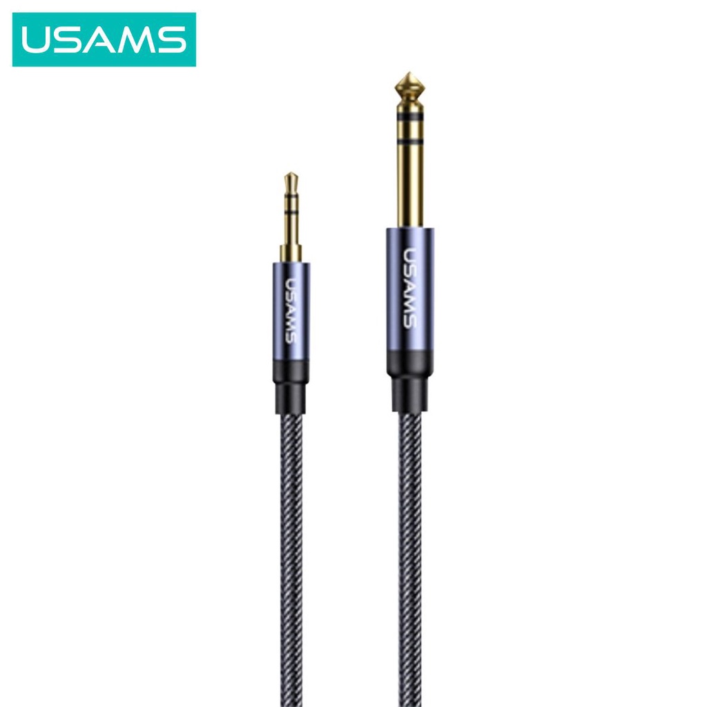 USAMS Kabel Aux Audio 3.5mm to Dual 6.5mm Aluminium Alloy