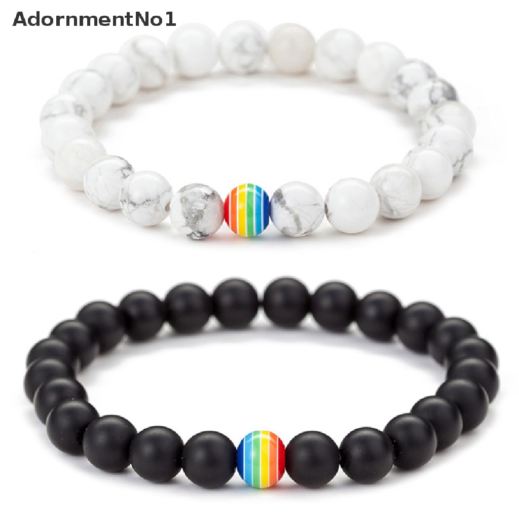 (AdornmentNo1) Gelang Tangan Elastis Manik-Manik Batu Agate Matte 8mm Untuk Wanita / Yoga