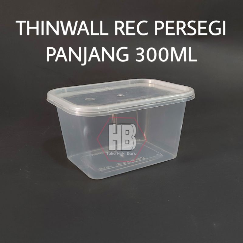 THINWALL REC 300ML PERSEGI PANJANG / KOTAK MAKAN DESSERT BOX PLASTIK 300 ML