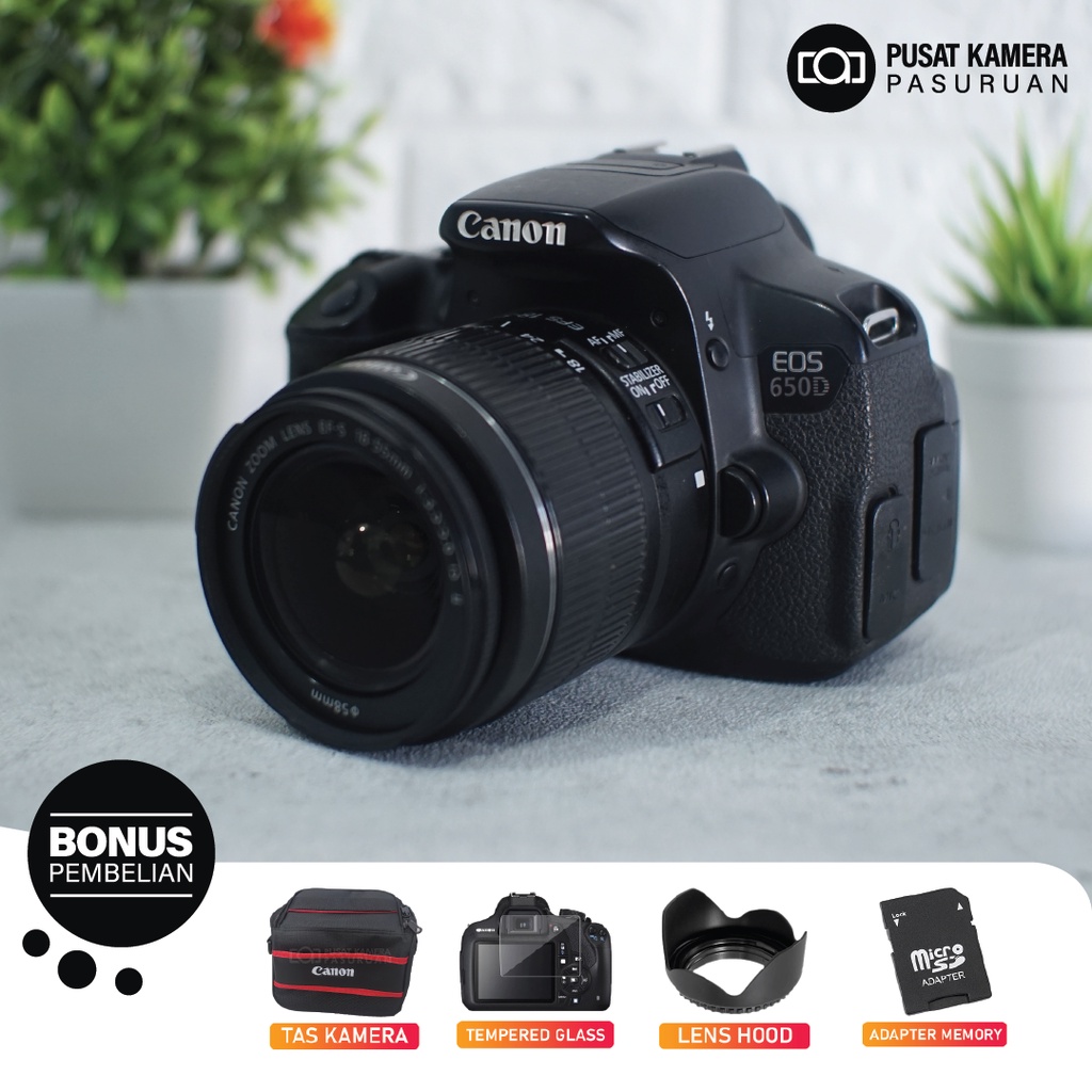 Kamera Canon 650D Kit Murah Bergaransi - DSLR Canon Bekas Setara 600D 700D 750D 60D Bekas Second
