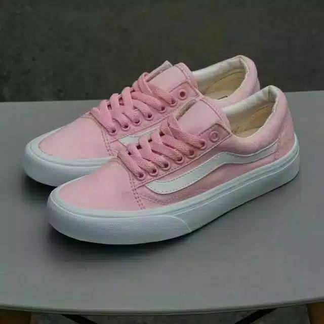 SEPATU SNEAKERS VANS OLD ROSE PINK 100%IMPORT PREMIUM FREE PACKING BOX+PAPER BAG+KAOS KAKI