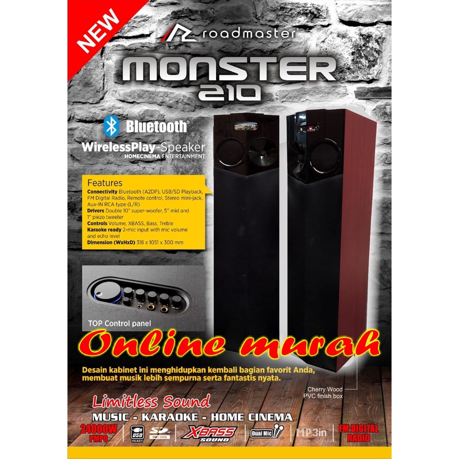 speaker aktif roadmaster monster 210 10 inch double garansi resmi 1tahun original