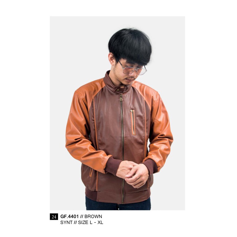 JAKET PRIA BROWN L sd XL