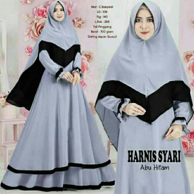 Arnis Harnis Syari Hijab bahan ceruty Layer Kombinasi