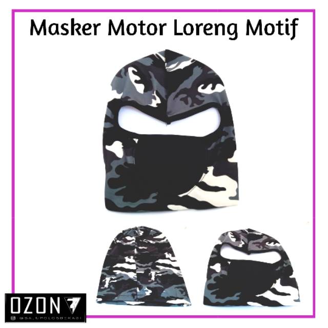 Masker motor NINJA Sarung Kepala Helm Cover Rambut Masker Ninja Army Militery Tactical - LORENG