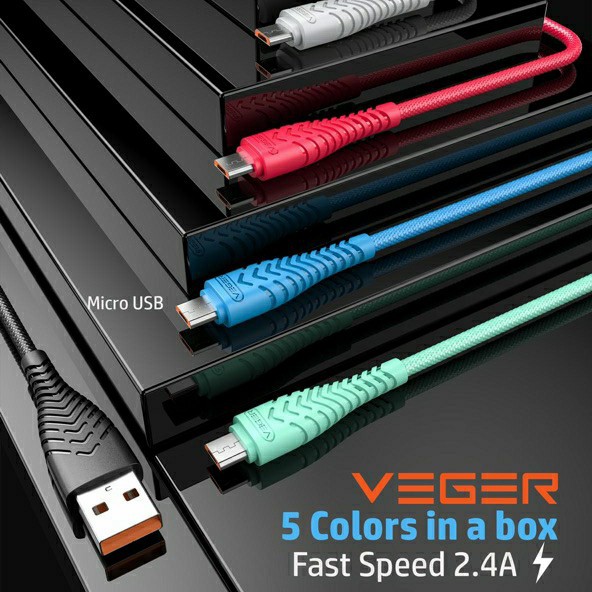 Kabel Iphone VEGER V110 Kabel Data Lightning - SATUAN ECER - 2.4A