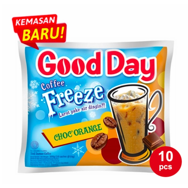 Kopi GOOD DAY Freeze Choc Orange Renteng 10 x 30 gram Kopi Good Day Coffee Freeze