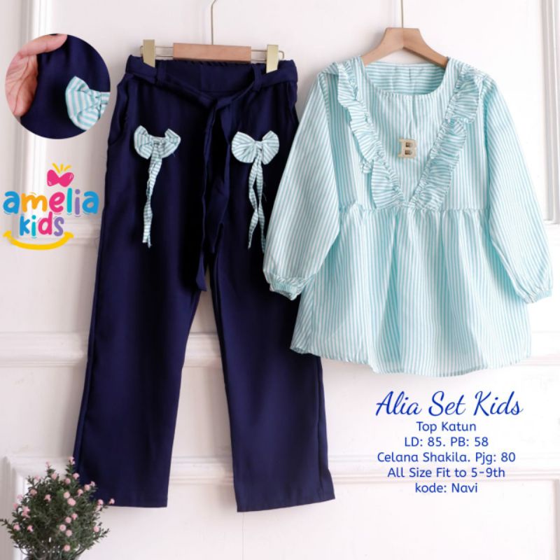 Setelan Anak Remaja Celana dan Blouse ALIA SET KIDS BY AMELIA KIDS