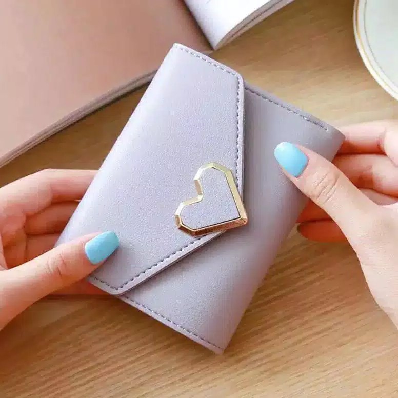 (COD) Dompet Wanita Dompet Lipat Wanita Dompet Kulit Sintetis MALLSHOPPING