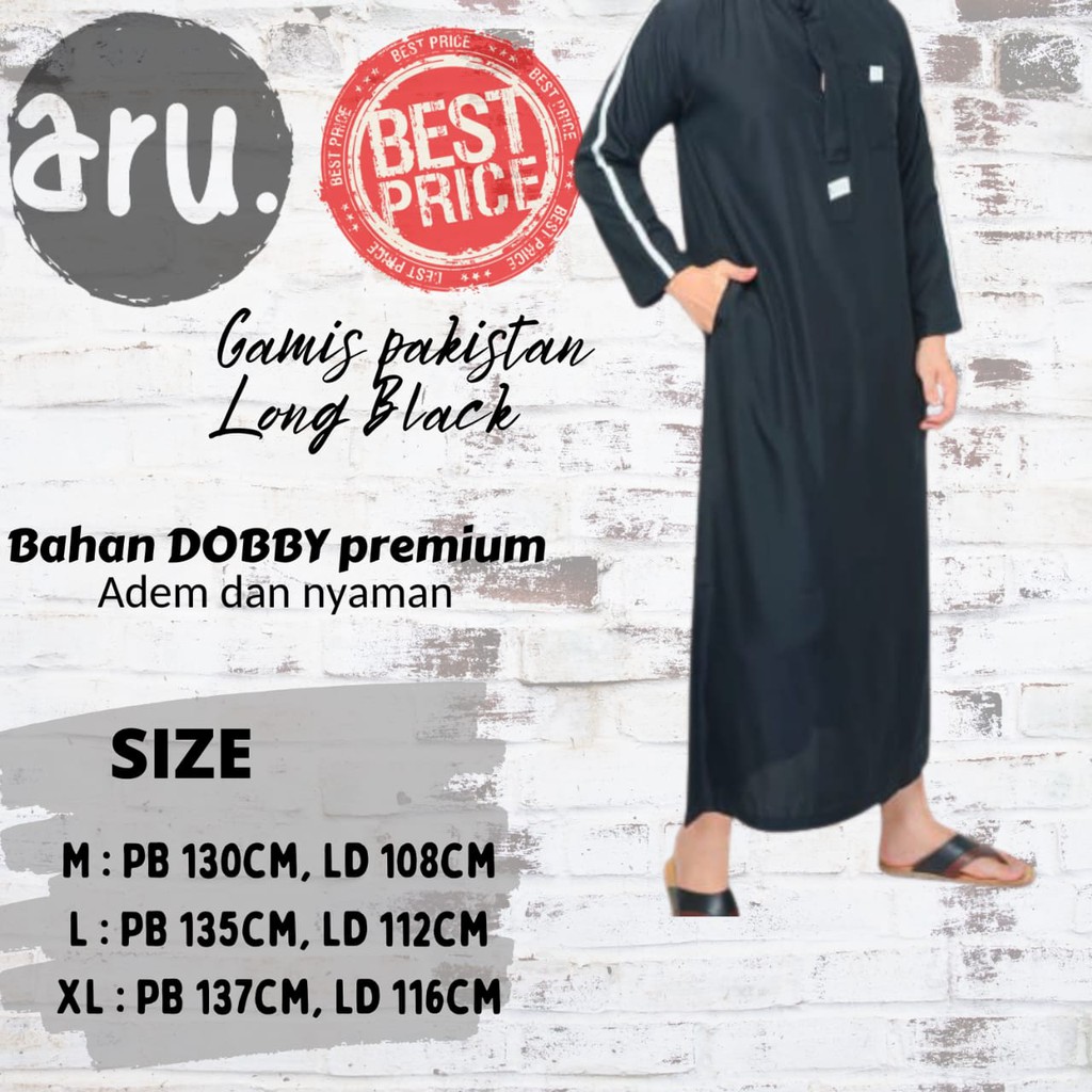 Baju Gamis Jubah Pria Dewasa Lengan Panjang Pendek Muslim Murah Jubah Haramain gamis pakistan 2021
