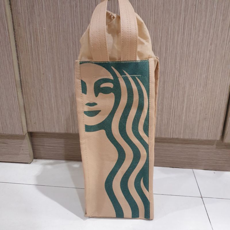 Tas kain Starbucks belanja bahan spunbond original murah